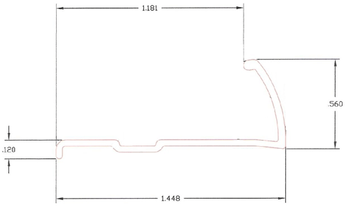 A drawing of the side of a car.