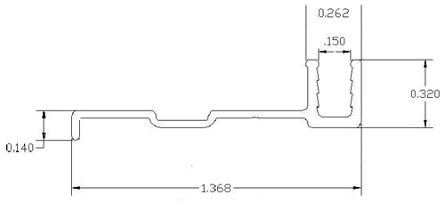 A drawing of the side of a building.