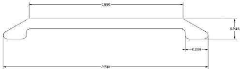 A line drawing of the length of a table.