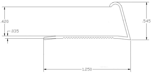 A drawing of a metal bar with a line drawn across it.