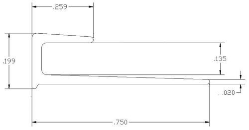 A drawing of the side view of a laptop.