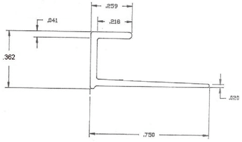 A drawing of the side of a building.