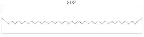 A drawing of a zigzag pattern in black and white.