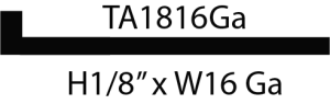 Metal angle specifications diagram with measurements.