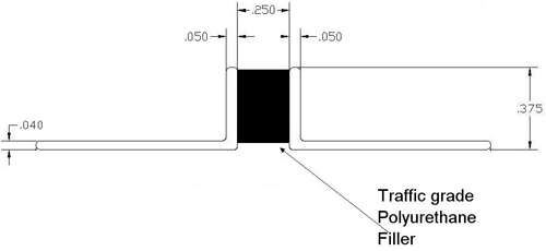 A drawing of the side of a container.