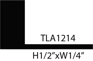 Black corner bracket with dimensions and code.