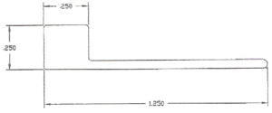 A drawing of the length of a wall.