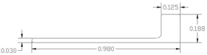 A diagram of the length and width of a piece of paper.