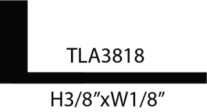Square bracket, labeled TLA3818, dimensions shown.