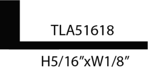 Rubber molding with dimensions and model number.