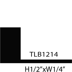 Black picture frame profile, TLB1214, dimensions shown.