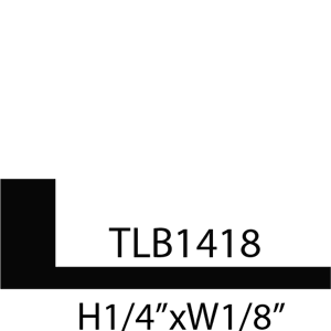 Black L-shaped frame profile diagram.