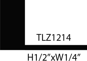 L-shaped bracket with dimensions and code.