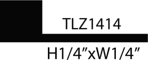 Diagram showing dimensions and TLZ1414 label.
