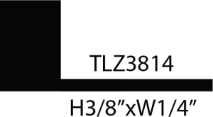 Label TLZ3814, size H3/8"xW1/4".