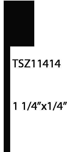 Rectangular flag with dimensions and code.