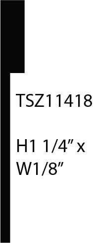 TSZ11418 label, dimensions H1/4" x W1/8".