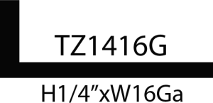 L-shaped steel angle with specifications.