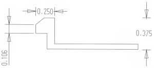 Technical drawing with measurements and angles.