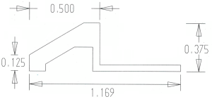 Technical drawing with dimensions and measurements.