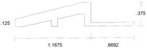 L-shaped mechanical part with measurements.