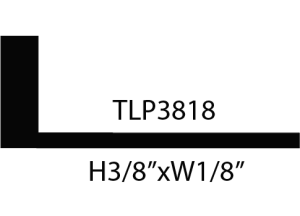 L-shaped metal profile with dimensions.