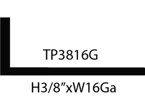 Metal angle with identification codes and dimensions.