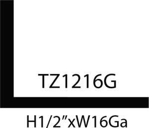 Metal trim with specific dimensions and specifications.