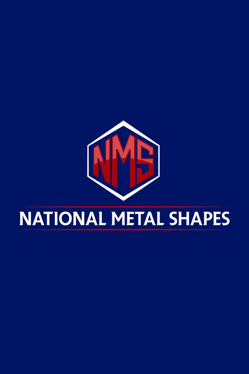 National metal shapes logo on blue team member portrait placeholder